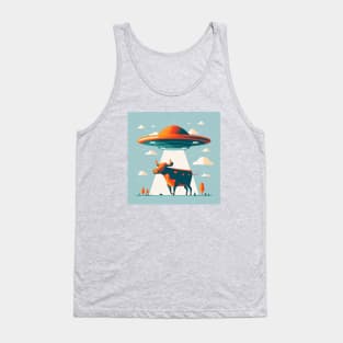 UFO Abducting a Cow Tank Top